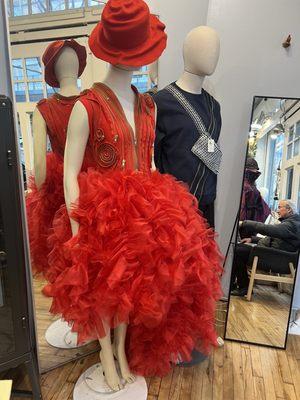 Dramatic red dress