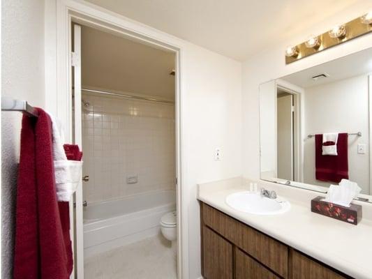 Bathroom at Townhomes on the Park apartments in Phoenix, AZ