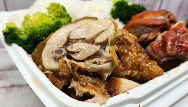 Roast duck and Oyster sauce chicken