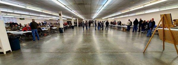 Silent auction items on the right side and dining   on the left side.