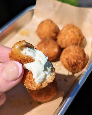 Fried Goat Cheese Balls with honey