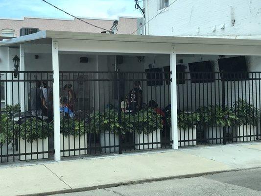 Side beer garden patio