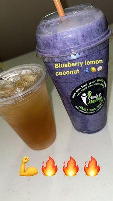 Blueberry lemon coconut and a raspberry tea