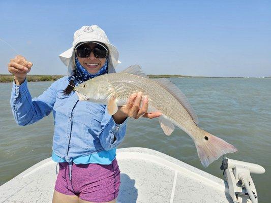 Redfish and and a very sweet angler!