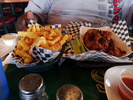 Char wings and fries!