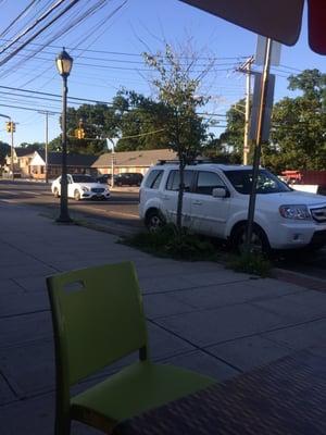 Enjoying the outdoor seating outside Taquitos Grill.