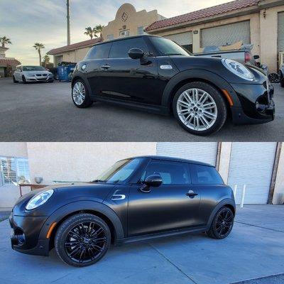 Before and after matte black