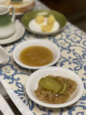 Applesauce and sauerkraut