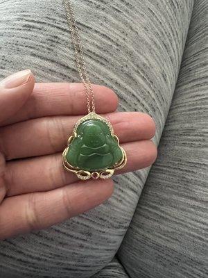 So cute! My new Jade Buddha pendant