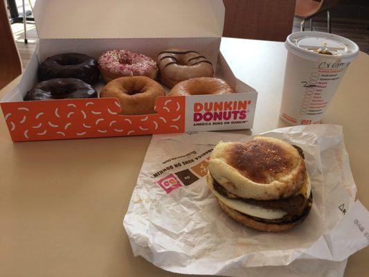 Coffee and sandwich for me, donuts for the office!