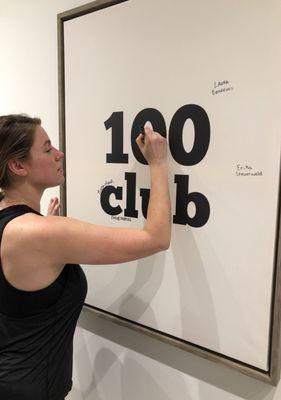 Club Code - boards fo sign in studio when you got goals of 100, 300, 500 & 1,000 classes!