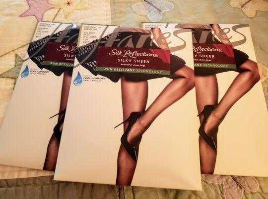 Yes, pantyhose which is very hard to find in stores today.