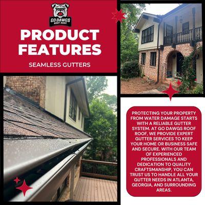 Product feature on Seamless Gutters installation we provided for this house along with the roof replacement.