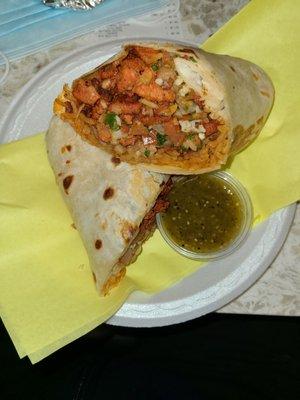 Al Pastor (Marinated Pork) burrito