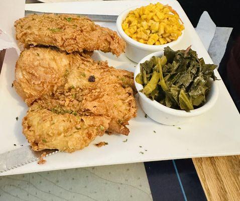 Large Fried Porkchops Plate