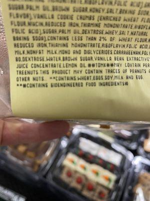 Label which states *contains bioengineered food ingredients*