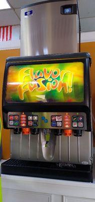 16 flavors ..4 flavor shots..
( 99.99 purfied water used in ice and soda)