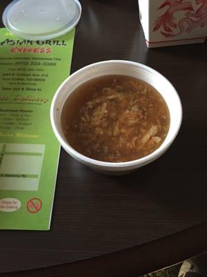 Hot and Sour soup - but no spoon!