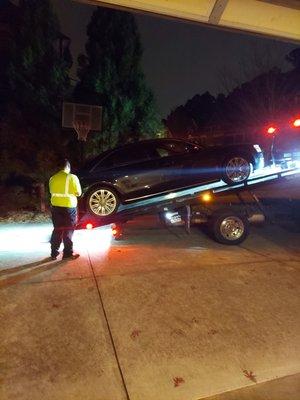 Towed after stopping in the middle of the street.