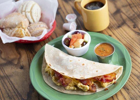 Large Bacon & Egg Breakfast Taco