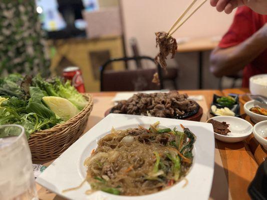 Glass noodles and Bulgogi beef