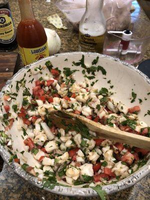 Red Snapper Ceviche. I always come to the market to get a fresh filet when I'm going to make ceviche.