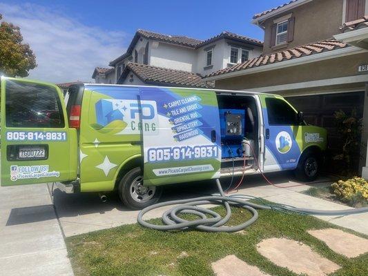 Carpet cleaning van