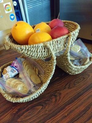 Cookies and fresh fruit