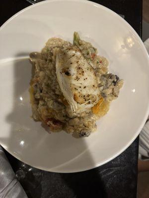 Halibut special with risotto