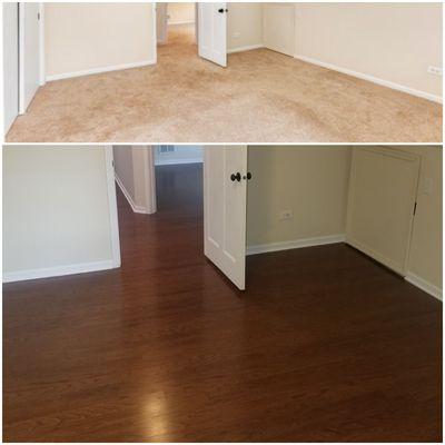 From carpet to Hardwood floor