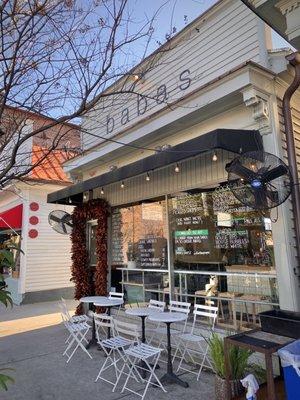 Store front with outdoor seating