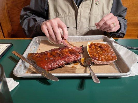 BBQ ribs & baked beans