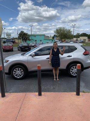 Me in front of Maus Family Auto with my new Nissan 2017 Rogue!