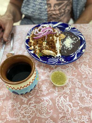 Chicken dish she suggested over regular juevos rancheros