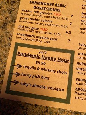 Best happy hour menu