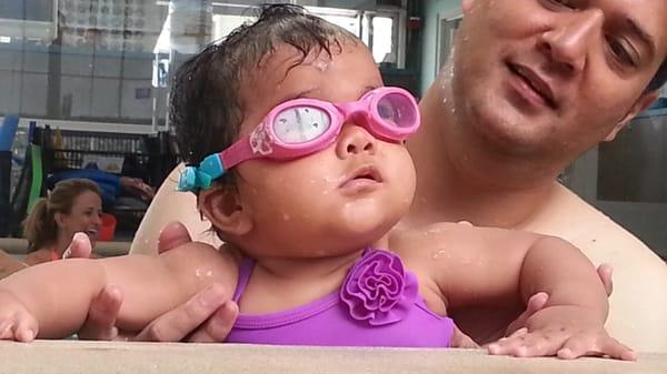 Baby swim class! She's ready for the Olympics!