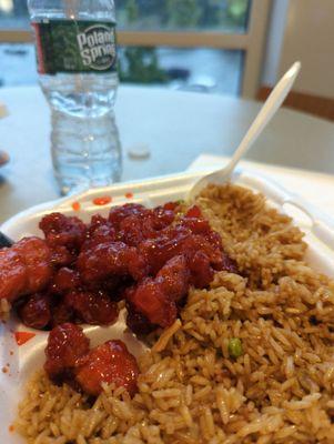 Honey chicken and fried rice combo