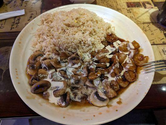 Hibachi shrimp-delicate with mushrooms