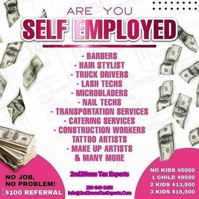 ARE YOU SELF EMPLOYED? IF SO, THIS IS FOR YOU. LET US GET YOU THE MAXX!!
HAVE YOUR OWN BUSINESS OR STARTED ONE THIS YEAR? LET US HELP YOU!