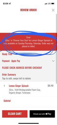 Fix your smartass ap! Pos doesn't let you order on fridays!!!!