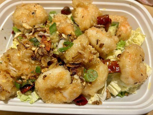 S47. Salt and Pepper Shrimp without shells very good