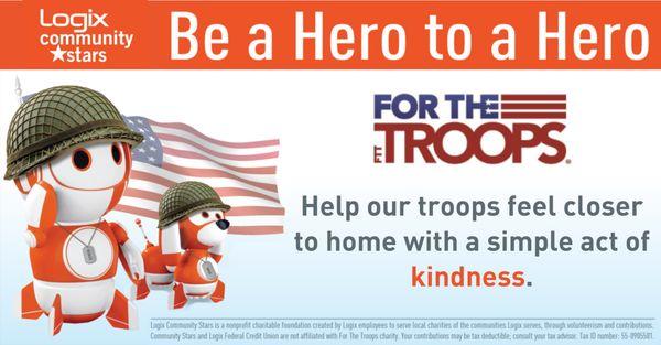 Let's show GIs we care with 
For The Troops.  Contributions in any amount are gladly accepted!