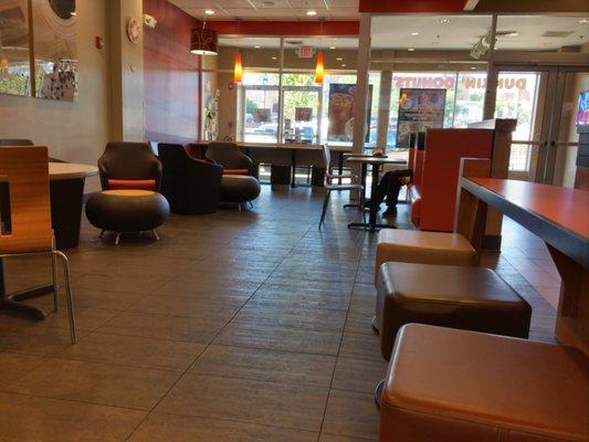 Interior is very large for a Dunkin Donuts