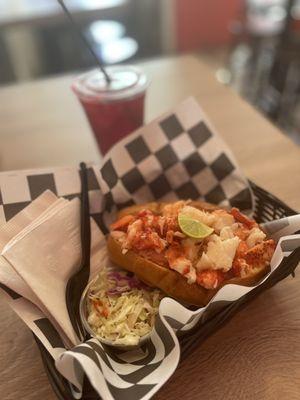 Yummy lobster roll!  Fresh and full of flavor.