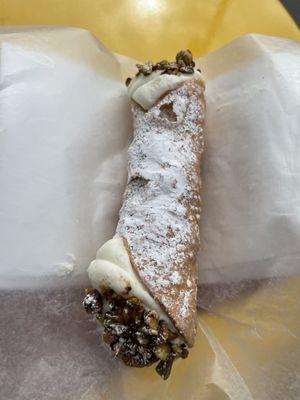 Orange pistachio cannoli