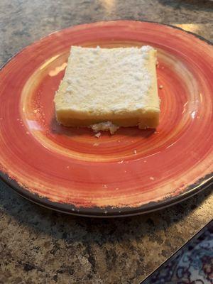 Lemon bar for dessert