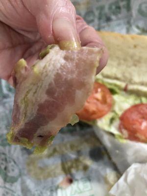 RAW BACON on Footlong PRO BLT