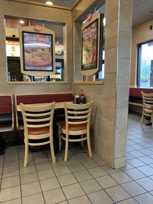 Seating area in the Dairy Queen at Wichita Falls, Texas.