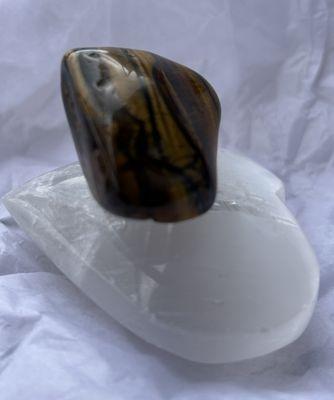 Selenite activating Tiger Eye