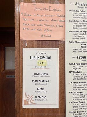 Lunch specials, Dec. 2023